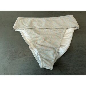 silver sparkle MONTE lined swimsuit bikini bottom size large
